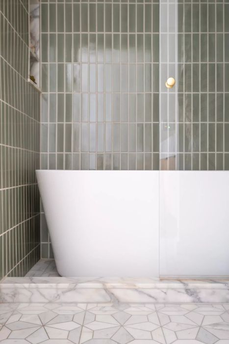 Tiles in green tones
