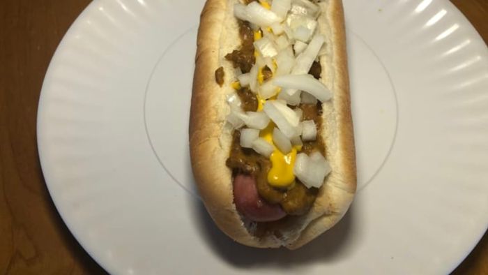 The iconic Coney Island hot dog.