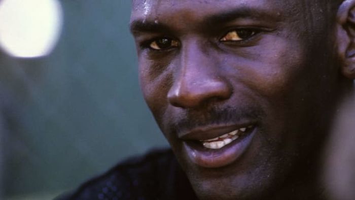 Michael Jordan prepares to enjoy a McJordan Special.
