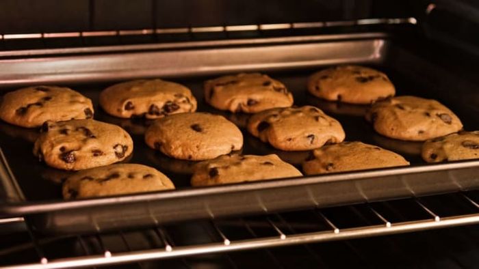 'Clang, clang, clang' went the baking sheet.