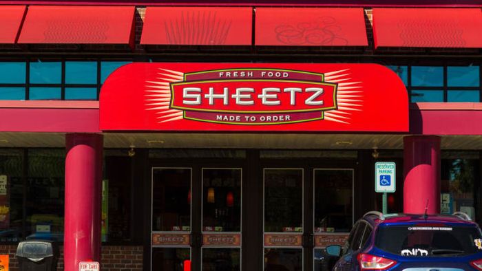 A Sheetz convenience store in Lebanon, Pennsylvania, welcomes visitors with its iconic entrance.