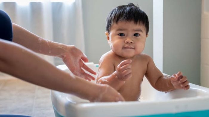 He doesn't seem too enthusiastic about baths in general.