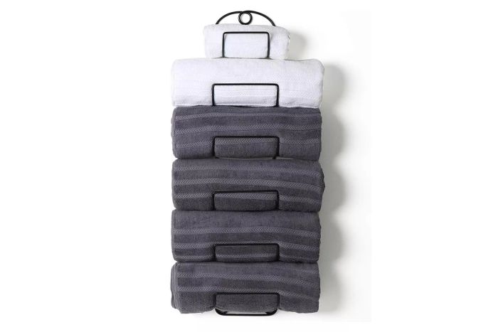 bathroom wall-mounted metal towel rack