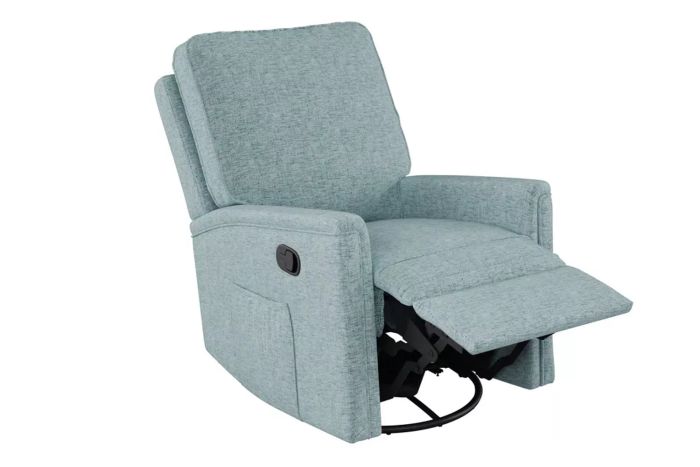 Wade Logan Anamda Upholstered Swivel Rocker Manual Recliner Chair