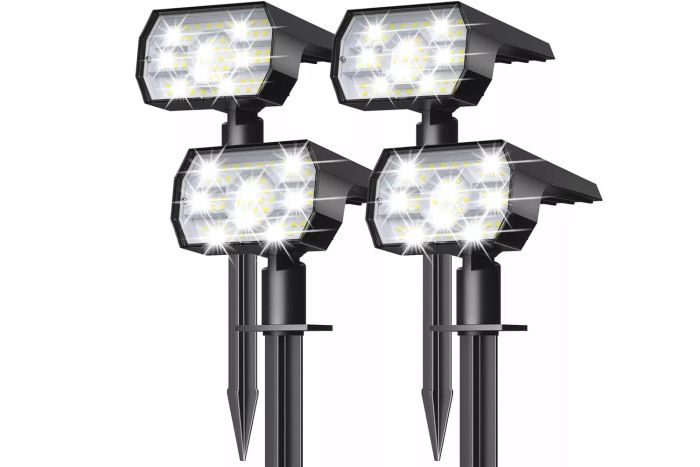 NYMPHY Solar Lights Outdoor Waterproof IP68, 56 LED 3 Lighting