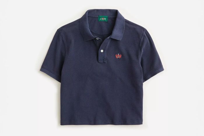 J.Crew Limited Edition USA Swimming X J.Crew Cropped Piqué Polo Shirt