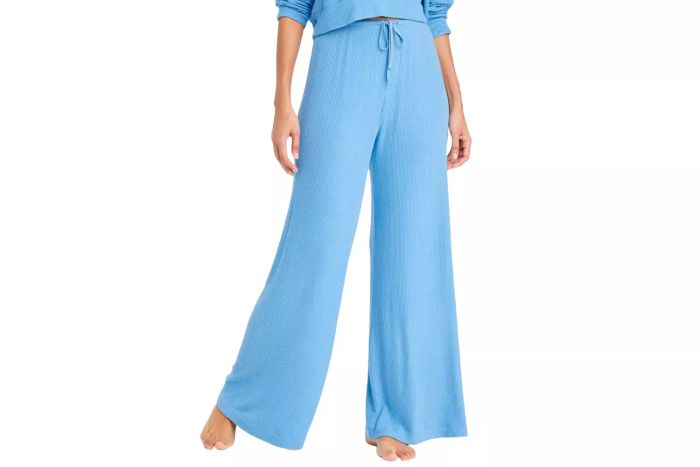 Auden Women's Cozy Ribbed Wide Leg Pants