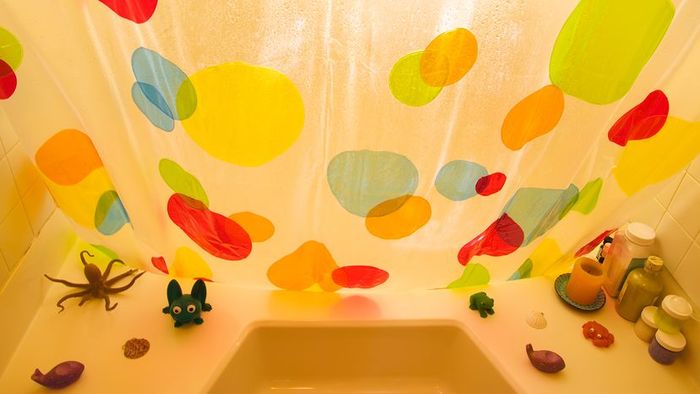Vibrant shower curtain