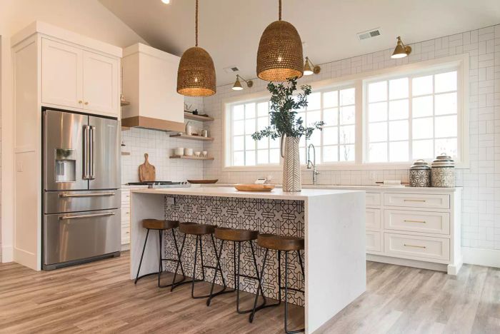 counter with tile inlay
