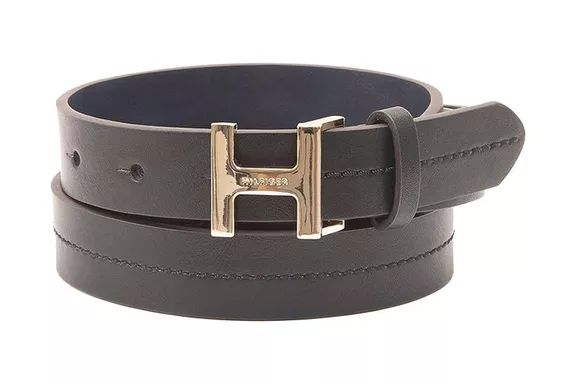 Amazon Tommy Hilfiger womens H Monogram Plaque Buckle Slim Width Casual Belt