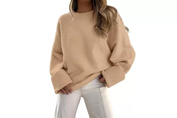 Amazon ANRABESS Women's Oversized Crewneck Sweater