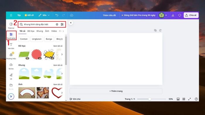 Sử dụng khung với các hình dáng độc đáo để làm mới thiết kế của bạn trên Canva