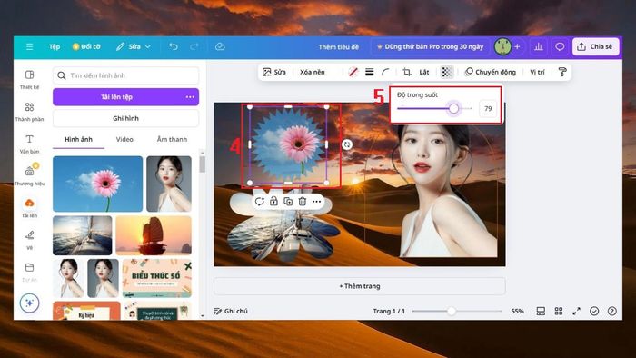 Kết hợp nhiều khung với các hiệu ứng phức tạp trên Canva để tạo ra những thiết kế độc đáo