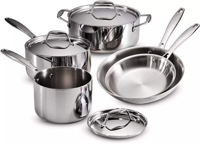 Tramontina Gourmet Tri-Ply Clad 8-Piece Cookware Set
