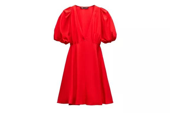 Zara's Balloon Sleeve Mini Dress