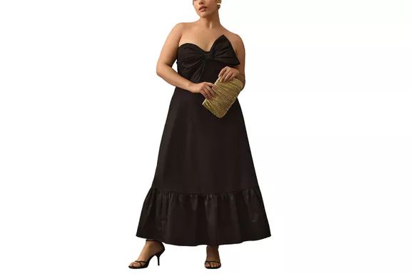 Anthropologie Hutch Colorblocked Bow-Tie Maxi Dress