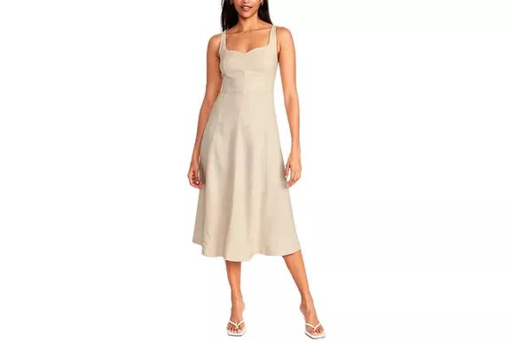 Old Navy's Fit & Flare Sleeveless Linen-Blend Midi Dress