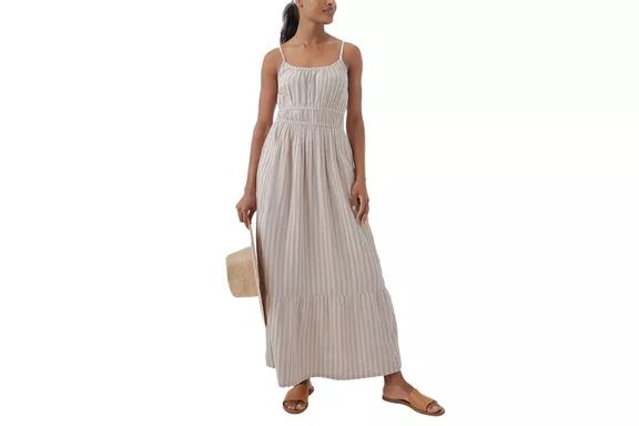 Pact Coastal Double Gauze Cami Maxi Dress