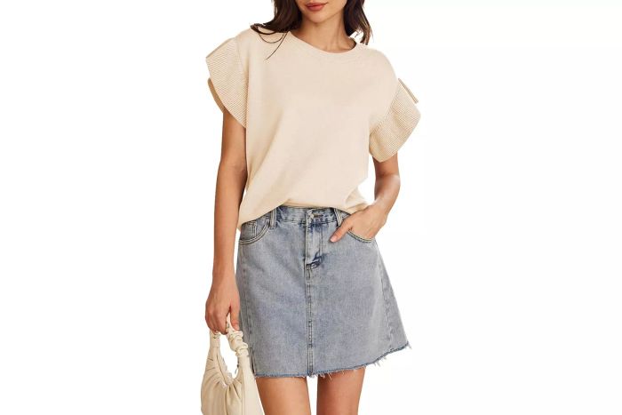 Pink Queen Crew Neck Ruffle Edge Sleeves Loose Oversized Knit Pullover Sweater