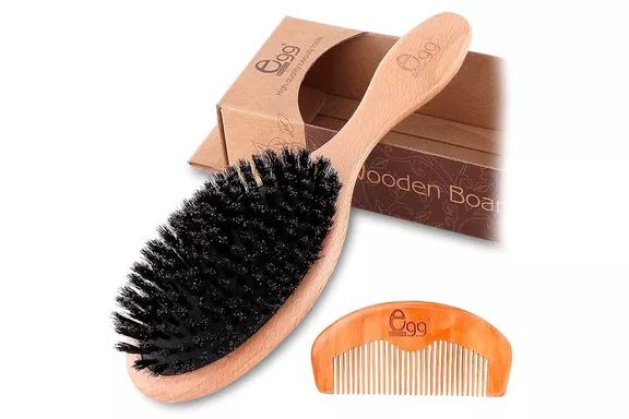 Amazon Black Egg Wooden Boar Bristle Brush