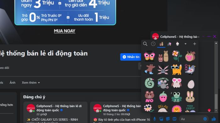 Hướng dẫn sử dụng sticker trên Messenger - bước 1