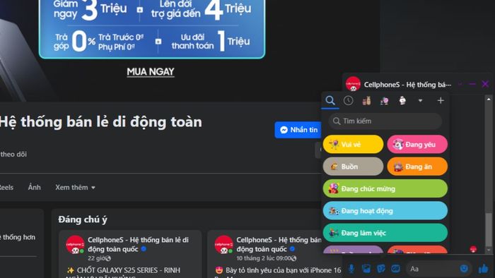 Hướng dẫn tải sticker trên Messenger trên máy tính - các bước 3 và 4