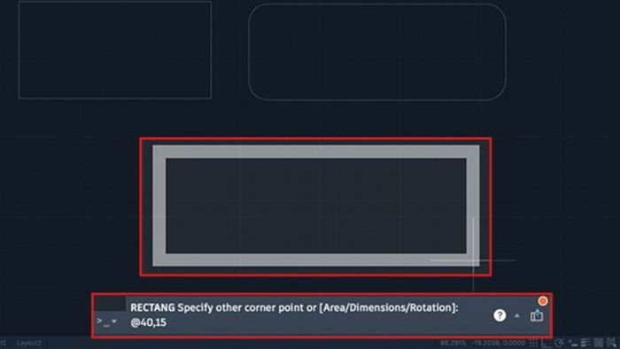 vẽ hình chữ nhật autocad