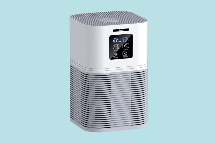 The Vewior Air Purifier displayed on a blue backdrop