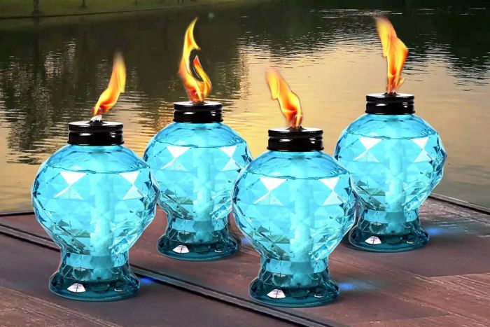 4 Pack Glass Table Torch