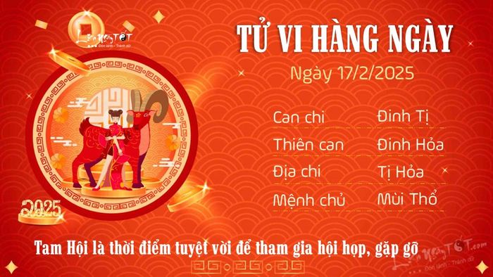 Tử vi hàng ngày 17/2/2025 của 12 con giáp - Tuổi Mùi