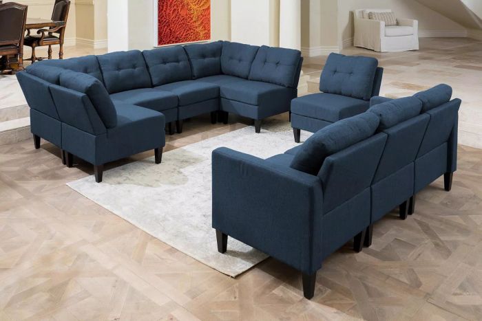 Christopher Knight Home Emmie Mid-Century Modern 10-Piece U-Shaped Sectional Sofa,