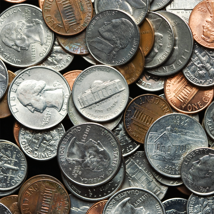 A stack of coins.