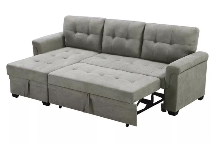 Lilola Home Lucca Light Gray Fabric Reversible Sectional