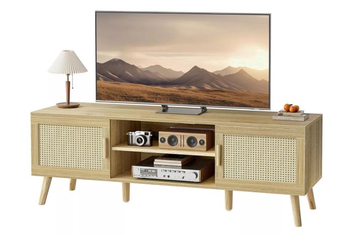 SUPERJARE Boho TV Stand, a stylish and functional piece for your living area