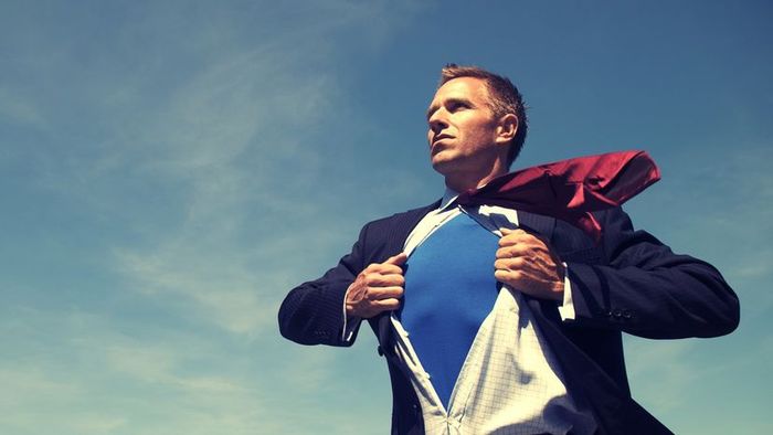 A superhero clad in a suit, ready to save the day