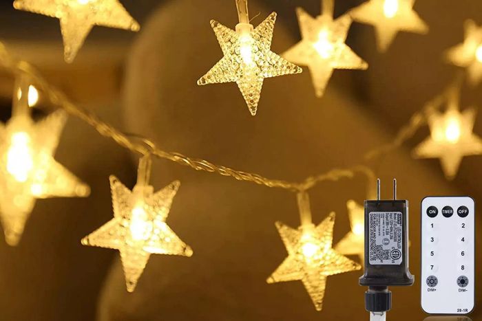 Star String Lights with Plug - 33 feet, featuring 100 LEDs