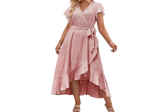 IN'VOLAND Plus Size Floral Pattern Dress