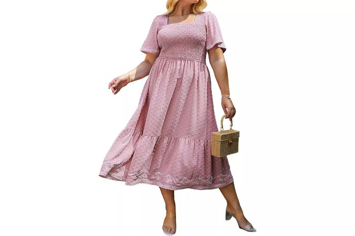 Glamaker Plus Size Casual Short-Sleeve Dress