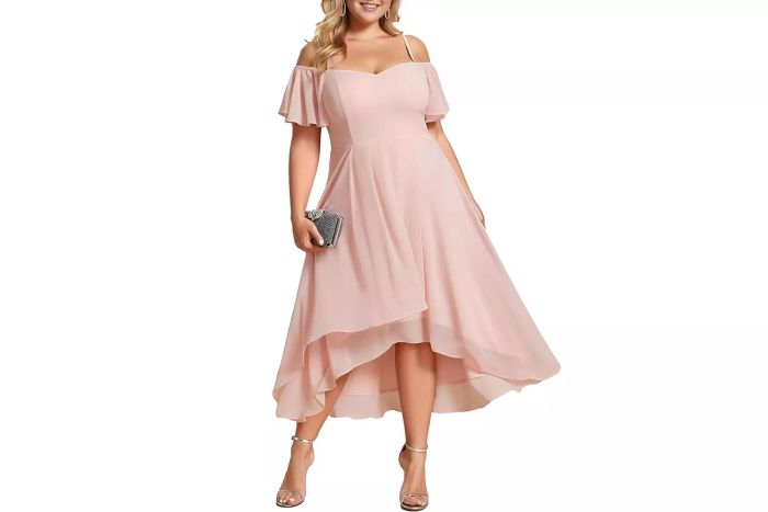 Ever-Pretty Plus-Size Ruffle Sleeves Off Shoulder Dress