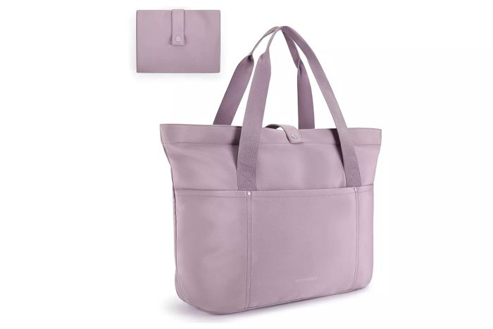 BAGSMART Tote Bag for Women, Foldable Tote Bag With Zipper Large
