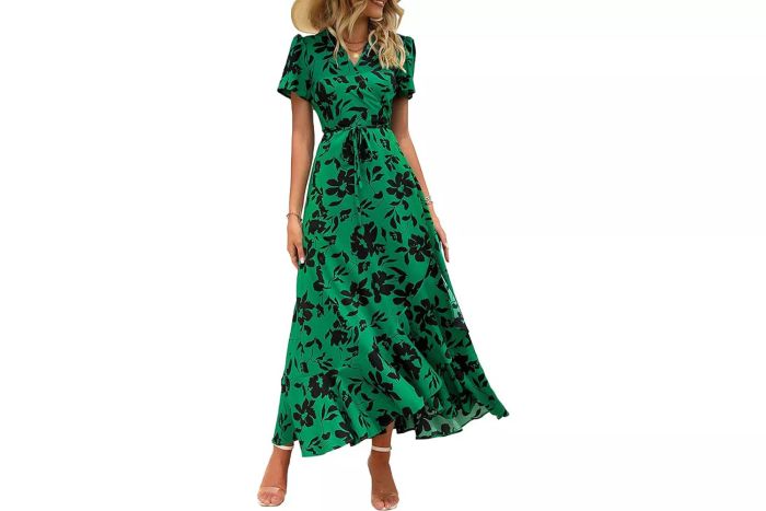 Amazon PRETTYGARDEN Women's Summer Wrap Maxi Dress