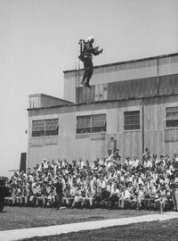 Harold Graham, an engineer from Bell, was instrumental in the development of early jet pack designs.