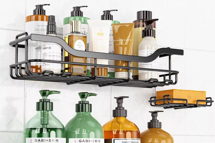 OMAIRA Shower Caddy 3-Pack, Adhesive Shower Organizer