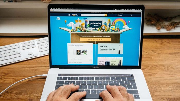amazon on a laptop