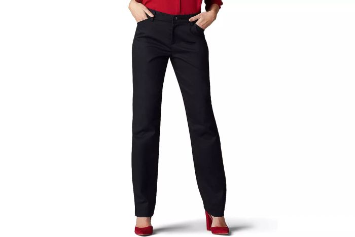 Amazon Lee Women's Wrinkle-Free Relaxed Fit Straight Leg Pants