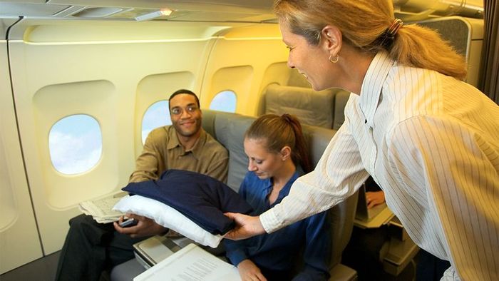 airline pillow, airline blanket
