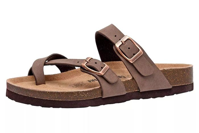 CUSHIONAIRE Women's Luna Cork Footbed Sandal