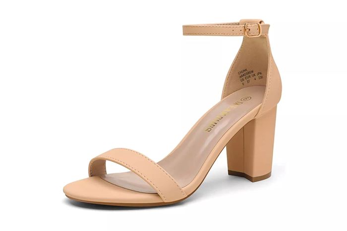 DREAM PAIRS Women's Chunk Low Heel Pump Sandals