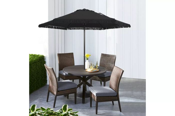 Fringe design patio umbrella for added outdoor flair