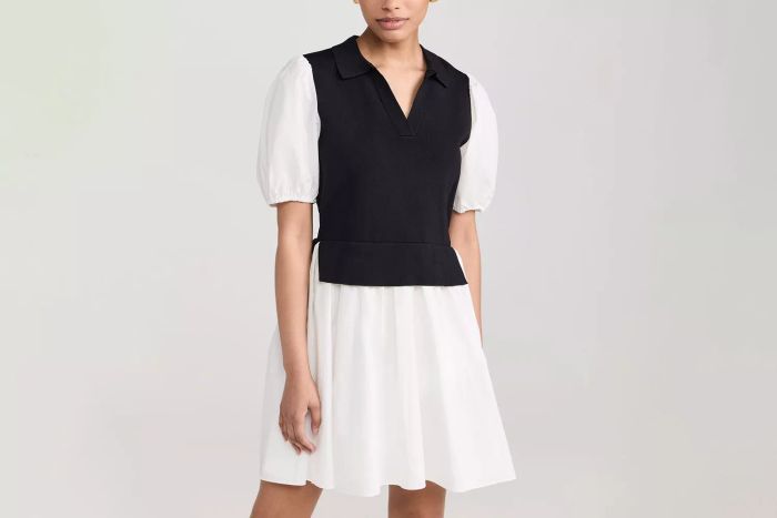 Shopbop English Factory Knit Collared Poplin Mini Dress